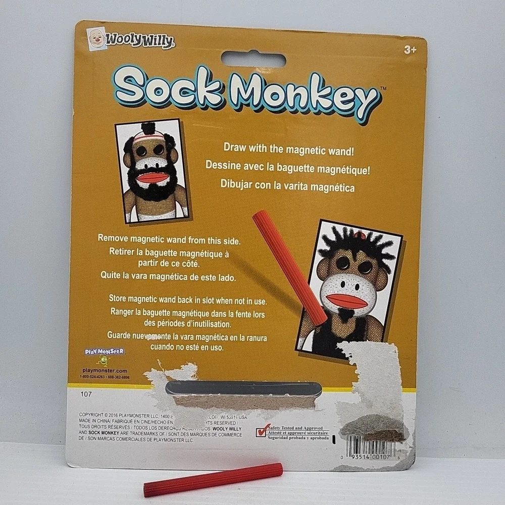 2012 Wolly Willy Sock‎ Monkey With Magnetic Wand